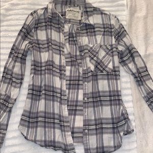 Shades of Grey Plaid Button Up